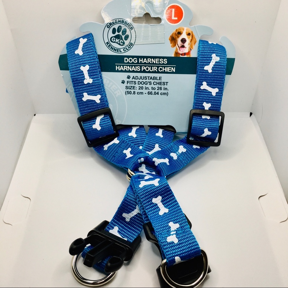 NWT DOG HARNES IN BLUE WITH BONES! PERFECT FOR WALKS!